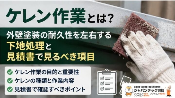 ケレン作業とは?外壁塗装の耐久性を左右する下地処理と見積書で見るべき項目