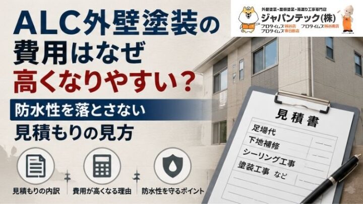 ALC外壁塗装の費用はなぜ高くなりやすい?防水性を落とさない見積もりの見方